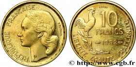 IV REPUBLIC
Type : Essai-piéfort au double de 10 francs Guiraud 
Date : 1952 
Mint name / Town : Paris 
Quantity minted : 104 
Metal : copper-aluminiu...
