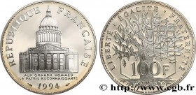 V REPUBLIC
Type : 100 francs Panthéon, BE (Belle Épreuve) 
Date : 1994 
Quantity minted : 4.566 
Metal : silver 
Millesimal fineness : 900  ‰
Diameter...
