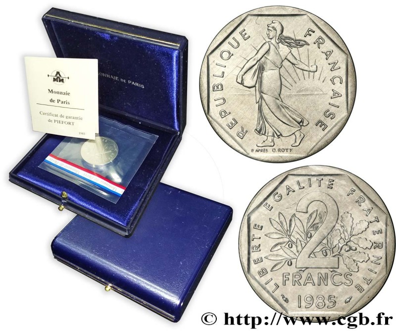 PIEFORTS
Type : Piéfort nickel de 2 francs Semeuse 
Date : 1985 
Mint name / Tow...