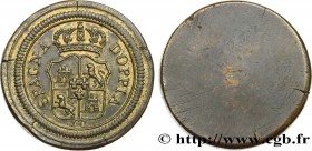 SPAIN
Type : Poids monétaire pour la pièce de 8 Réals - Philippe IV 
Date : (XVIIe-XVIIIe siècles) 
Date : n.d. 
Metal : brass 
Diameter : 29,5  mm
Or...