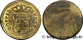 SPAIN (KINGDOM OF) - MONETARY WEIGHT
Type : Poids monétaire pour le 4 Reales 
Date : (XVIIIe siècle) 
Date : n.d. 
Metal : brass 
Diameter : 26,45  mm...