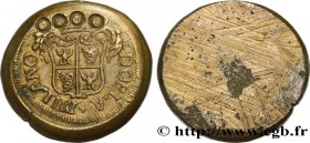 ITALY - DUCHY OF MILAN - MONETARY WEIGHT
Type : Poids monétaire pour le scudo 
Date : 1683 
Metal : brass 
Diameter : 30  mm
Weight : 26,58  g.
Obvers...