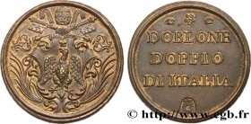 ITALY - MONETARY WEIGHT
Type : Poids monétaire pour le doublon des papes 
Date : n.d. 
Metal : brass 
Diameter : 32,5  mm
Orientation dies : 12  h.
We...