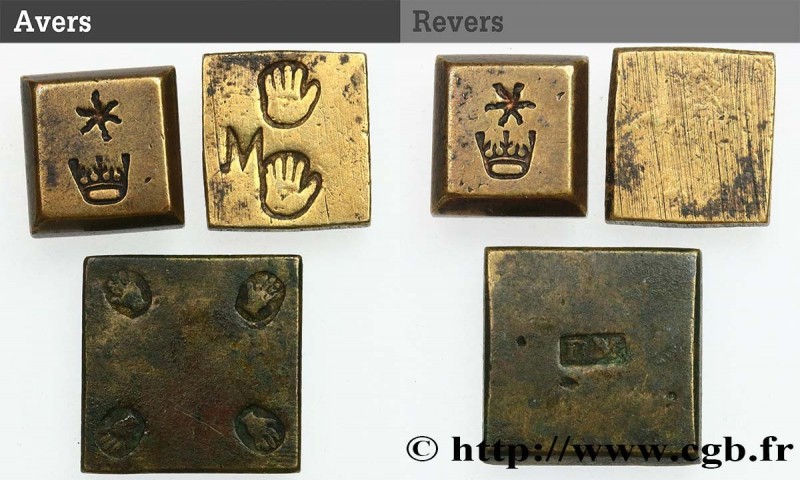 LOTS
Type : Lot de trois poids monétaires 
Date : (XVe-XVIe siècles) 
Date : n.d...