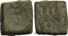 CHARLES VI AND CHARLES VII - COIN WEIGHT
Type : Poids monétaire pour l’écu d’or à la couronne 
Date : (après 1438) 
Date : n.d. 
Metal : brass 
Diamet...