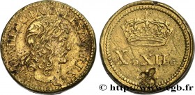 LOUIS XIII
Type : Poids monétaire pour le double louis d’or de forme circulaire 
Date : n.d. 
Metal : brass 
Diameter : 22  mm
Orientation dies : 6  h...