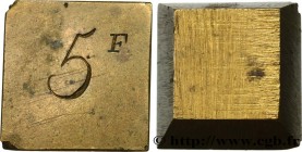 FRANCE - MONETARY WEIGHT
Type : Poids monétaire pour la pièce de 5 francs argent 
Date : n.d. 
Metal : brass 
Diameter : 19  mm
Weight : 25,06  g.
Obv...