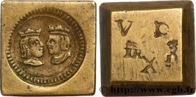 SPAIN
Type : Poids monétaire pour le doucle ducat de Ferdinand et Isabelle 
Date : (XVIIe-XVIIIe siècles) 
Date : n.d. 
Metal : brass 
Diameter : 15  ...