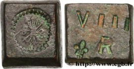 SPAIN
Type : Poids monétaire pour la pièce de 8 reales, 1er type 
Date : (XVIIe-XVIIIe siècles) 
Date : n.d. 
Metal : brass 
Diameter : 19  mm
Weight ...