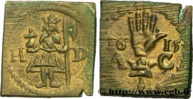 HUNGARY - MONETARY WEIGHT
Type : Poids monétaire pour le florin d’or 
Date : (après 1793) 
Date : 1615 
Mint name / Town : Anvers 
Metal : brass 
Diam...