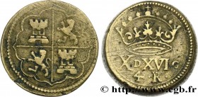 SPAIN (KINGDOM OF) - MONETARY WEIGHT
Type : Poids monétaire pour la 4 Reales 
Date : (XVIIe-XVIIIe siècles) 
Date : n.d. 
Metal : brass 
Diameter : 23...