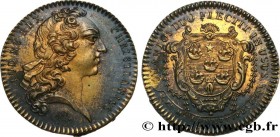 CORPORATIONS
Type : CINQUIEME CORPS DES MARCHANDS LES BONNETIERS 
Date : 1758 
Metal : gilt copper 
Diameter : 28  mm
Orientation dies : 6  h.
Weight ...
