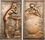 III REPUBLIC
Type : Plaque Daniel Dupuis, La Source ou Chloé à la vasque 
Date : 1900 
Metal : bronze 
Diameter : 48,5  mm
Engraver : D. Dupuis 
Weigh...