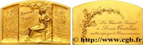 III REPUBLIC
Type : Plaquette de reconnaissance 
Date : 1923 
Metal : gilt bronze 
Diameter : 48,5  mm
Weight : 95,2  g.
Edge : lisse + BRONZE + poinç...