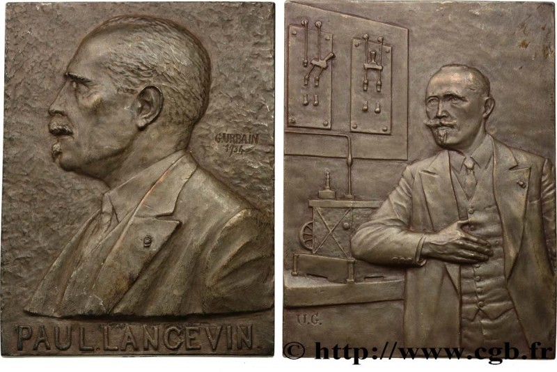 SCIENCE & SCIENTIFIC
Type : Plaque, Paul Langevin 
Date : (1934) 
Metal : silver...