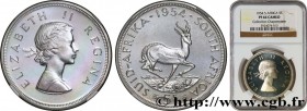 SOUTH AFRICA
Type : 5 Shillings Proof Elisabeth II 
Date : 1954 
Mint name / Town : Pretoria 
Quantity minted : 3150 
Metal : silver 
Millesimal finen...