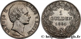 GERMANY - BAVARIA
Type : 1 Gulden Louis II, 2e type 
Date : 1864 
Metal : silver 
Millesimal fineness : 900  ‰
Diameter : 29,50  mm
Weight : 10,59  g....