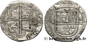 SPAIN - PHILIP II OF HABSBURG
Type : 4 Reales 
Date : n.d. 
Mint name / Town : Séville 
Metal : silver 
Diameter : 32  mm
Orientation dies : 8  h.
Wei...