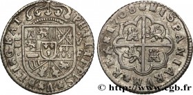SPAIN
Type : 2 Reales Philippe V 
Date : 1708 
Mint name / Town : Valence 
Quantity minted : - 
Metal : silver 
Millesimal fineness : 903  ‰
Diameter ...