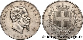 ITALY
Type : 5 Lire Victor Emmanuel II 
Date : 1871 
Mint name / Town : Rome 
Quantity minted : 403505 
Metal : silver 
Millesimal fineness : 900  ‰
D...