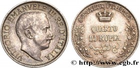 ITALIAN SOMALILAND
Type : 1/4 (Quarto) de Roupie Victor-Emmanuel III 
Date : 1913 
Mint name / Town : Rome 
Quantity minted : 100000 
Metal : silver 
...