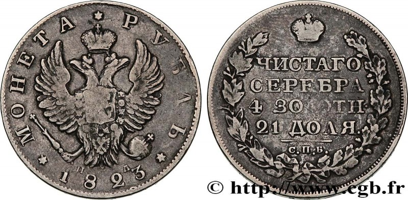 RUSSIA
Type : 1 Rouble 
Date : 1823 
Mint name / Town : Saint-Petersbourg 
Quant...