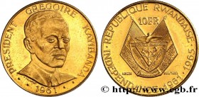 RWANDA
Type : 10 Francs Proof Grégoire Kayibanda 
Date : 1965 
Quantity minted : - 
Metal : gold 
Millesimal fineness : 900  ‰
Diameter : 19  mm
Orien...