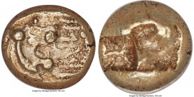 LYDIAN KINGDOM. Time of Ardys-Alyattes (ca. 630s-560 BC). Kukalim(?). EL sixth-stater or hecte (10mm, 2.35 gm). NGC AU 4/5 - 5/5. Sardes. KUKALI (Lydi...