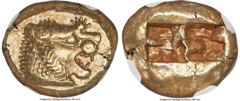 LYDIAN KINGDOM. Alyattes or Walwet (ca. 610-561 BC). EL third-stater or trite (1...