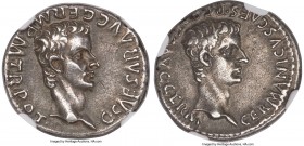 Gaius 'Caligula' (AD 37-41), with Germanicus. AR denarius (18mm, 3.58 gm, 1h). NGC Choice XF 4/5 - 3/5, light marks. Lugdunum, 2nd issue, AD 37-38. C•...