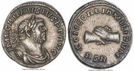Carausius, Romano-British Empire (AD 286/7-293). AR denarius (19mm, 3.62 gm, 7h). NGC (photo-certificate) Choice AU S 5/5 - 5/5. RSR mint (likely Lond...