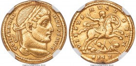 Constantine I the Great (AD 307-337). AV solidus (18mm, 4.46 gm, 6h). NGC Choice VF 5/5 - 2/5, ex mount. Ticinum, AD 315. CONSTANTI-NVS P F AVG, laure...