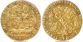 Flanders. Louis II de Mâle (1346-1384) gold Lion heaumé d'Or ND (1365-1370) MS62 PCGS, Ghent mint, Fr-157, Delm-460. 4.87gm. LV | DOVICVS : DЄI o GRΛ ...