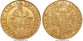Ferdinand II gold 10 Ducat 1635 MS62 NGC, Prague mint, KM319, Fr-38, Dietiker-763. 34.71gm. An immense golden rarity, struck in the midst of the Thirt...