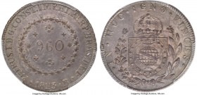 Pedro I "IGNO" 960 Reis 1823-R MS63 PCGS, Rio de Janeiro mint, KM368.1, LMB-504A. Variety with "IGNO" in reverse legend and 28 tulips. A choice offeri...