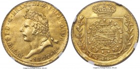 Pedro I gold 6400 Reis 1822-R AU Details (Repaired, Tooled) NGC, Rio de Janeiro mint, KM361 (Rare), LMB-592 (RRR), Bentes-468.01 (R4). A numismatic ma...