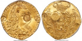 British Occupation gold Counterstamped 6 Pesos ND (c. 1815) AU53 PCGS, KM20 (Unique; this coin), Fr-2 (same), Fonrobert-8808 (same), Prid-pg. 250 (c. ...