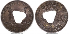 British Colony Countermarked Dollar (10 Bits) ND (1770-1772) XF45 PCGS, KM20 (under Martinique), Prid-16 (under Dominica). Displaying a heart-shaped T...