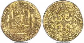 Philippe VI gold Chaise d'Or ND (1328-1350) MS64 NGC, Fr-269, Dup-258A. 4.66gm. +PhILIPPVS: DЄI: GRACIA: FRAnCORVM: RЄX, Philippe seated facing on got...
