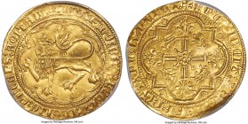 Aquitaine. Edward the Black Prince gold Leopard d'Or ND (1362-1372) AU58 PCGS, Bordeaux mint, Fr-11, Elias-140, W&S-150 3/c. 3.46gm. + ЄD': P'mO: GnIS...