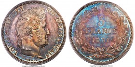 Louis Philippe I Proof 5 Francs 1831-A PR66 PCGS, Paris mint, KM745.1, Dav-90, Gad-677a. Raised edge lettering. An offering that represents a rarely s...
