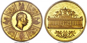 Prussia. Wilhelm I gold Specimen Artists Prize Medal of 10 Ducats ND (1861) SP63 PCGS, cf. Marienburg-4410 (similar theme, though different engraver i...
