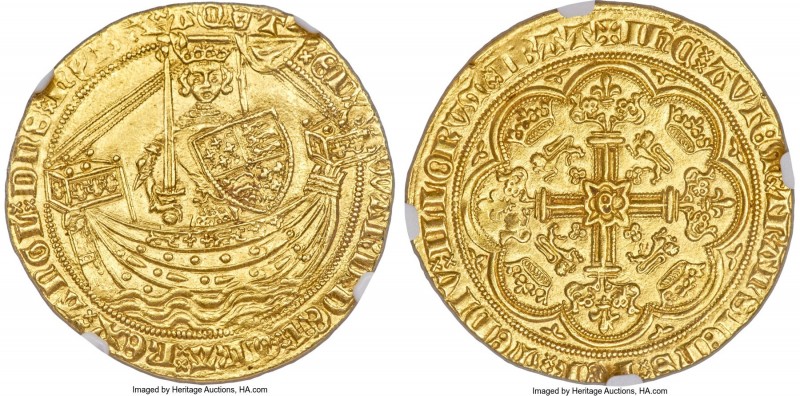 Edward III (1327-1377) gold Noble ND (1361-1369) MS63 NGC, Tower mint, Treaty Pe...