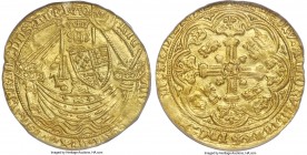 Richard II gold Noble ND (1377-1399) MS62 PCGS, Tower mint, Cross pattée mm, S-1656, N-1304 (R), Schneider-161. Type IIIA, with French title resumed a...