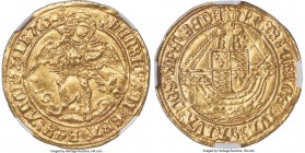 Henry VII (1485-1509) gold Angel ND (1505-1509) MS63 NGC, Tower mint, Pheon mm, S-2187, N-1698. 5.14gm. (pheon mm) hЄnRIC (large crook-shaped abbrevia...