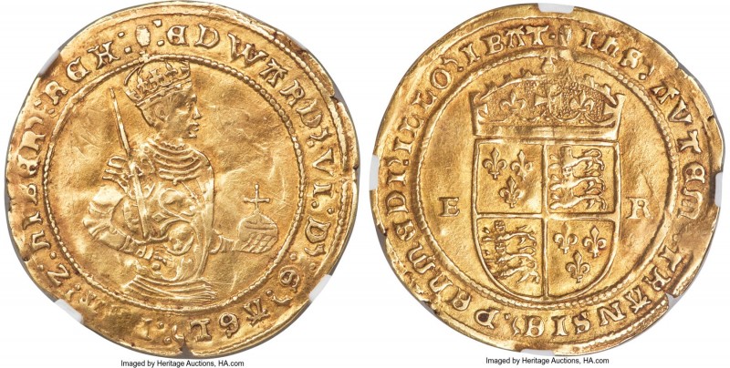 Edward VI (1547-1553) gold 1/2 Sovereign ND (1551-1553) AU50 NGC, Tower mint, Tu...