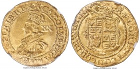 Charles I gold Unite ND (1627-1628) MS63 NGC, Tower mint under Charles, Castle mm, KM151.1, S-2687, N-2148, Brooker-38-40. 9.10gm. Group B. (castle mm...