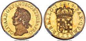Oliver Cromwell gold Pattern Broad of 20 Shillings 1656 MS62 NGC, KM-Pn25, S-3225, W&R-39. A marvelous representative of this historically rich issue,...