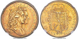 William & Mary gold 2 Guineas 1693 AU58 NGC, KM482.1, S-3424, Schneider-463. Stunning quality for this only two-year type that proves markedly difficu...