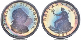 George III silver Proof Pattern Penny 1805-SOHO PR67 S Ultra Cameo NGC, Peck-1293 (Extremely Rare). By William J. Taylor. A stunning mid-19th century ...